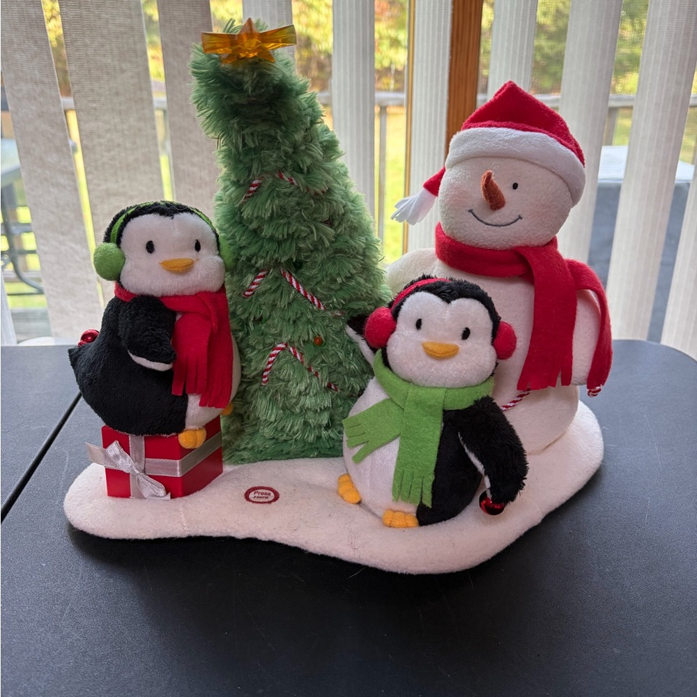 Hallmark Snowman and Penguin  Plush Rocking Around the Christmas Tree